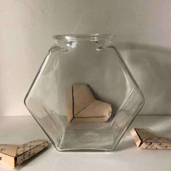 HOST PICK!  Vintage | Hexagonal Glass Fish Bowl - Picture 2 of 5